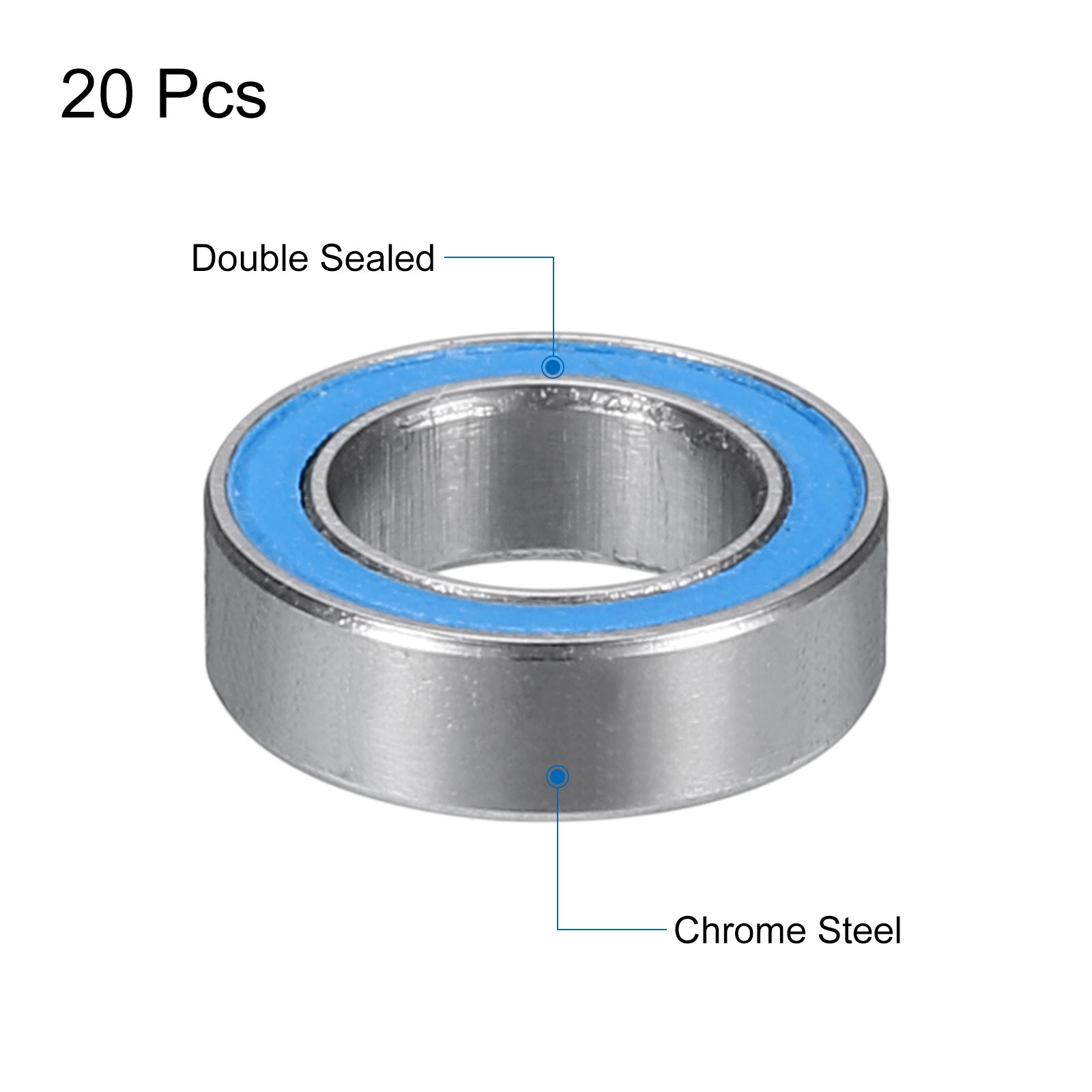20pcs MR106-2RS Miniature Ball Bearings 6x10x3mm Double Sealed Bearings Blue