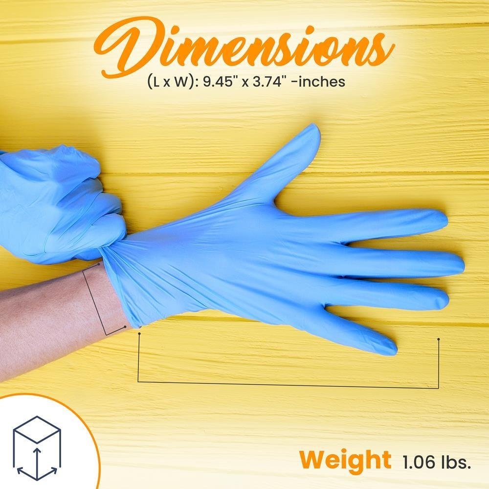 SereneLife 100 Pcs Soft Industrial Nitrile Gloves Powder-Free/