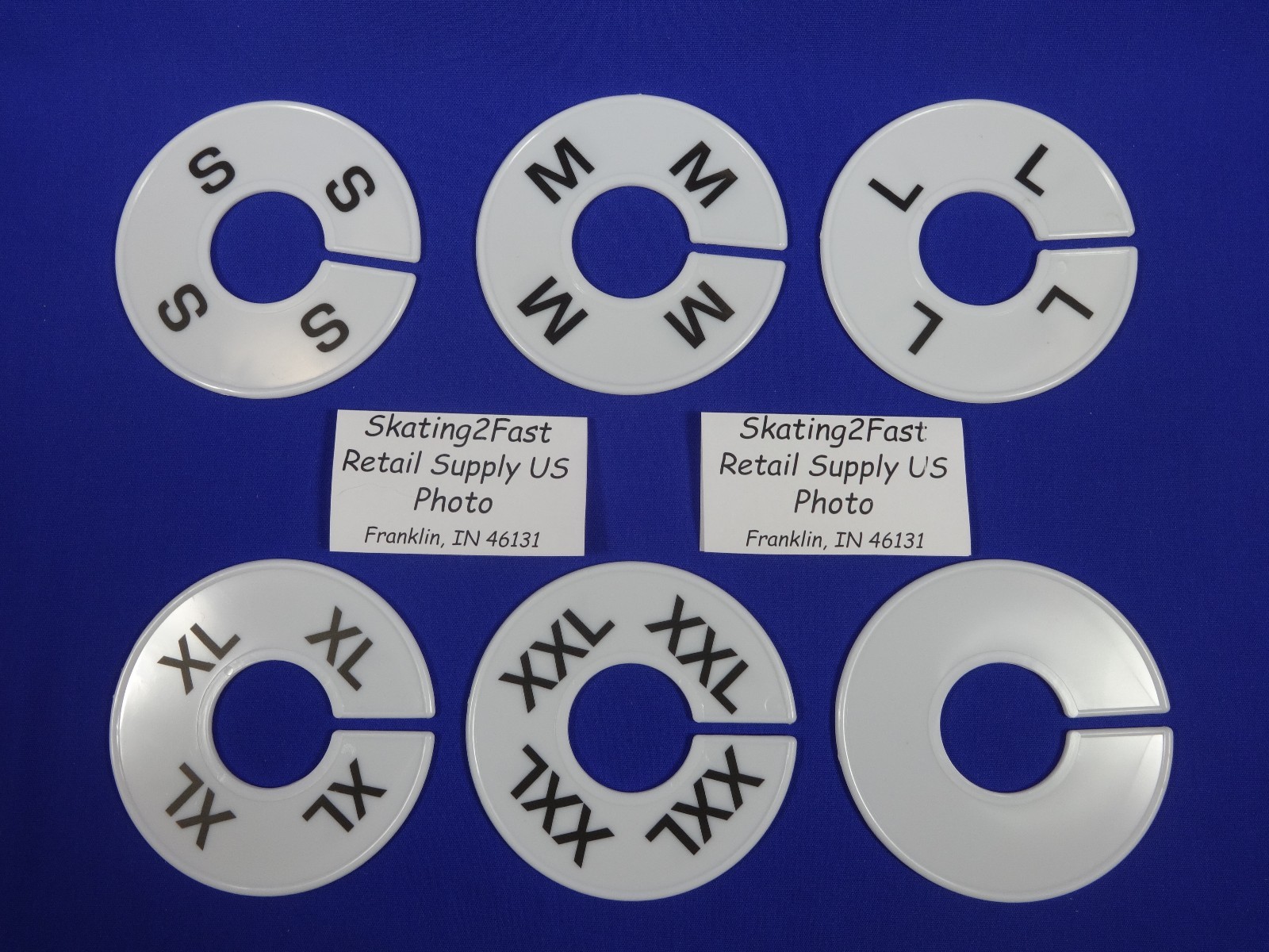 Set of 6 Clothing Rack Round Size Divider S M L XL XXL & BLANK Retail Store