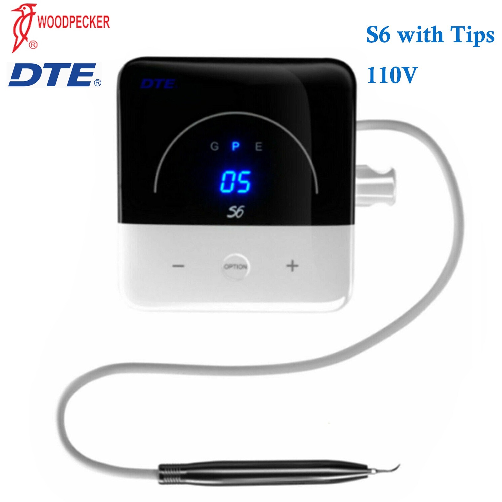 Woodpecker DTE S6 Dental Ultrasonic Piezo Scaler HD-8H Handpiece 7*Tips