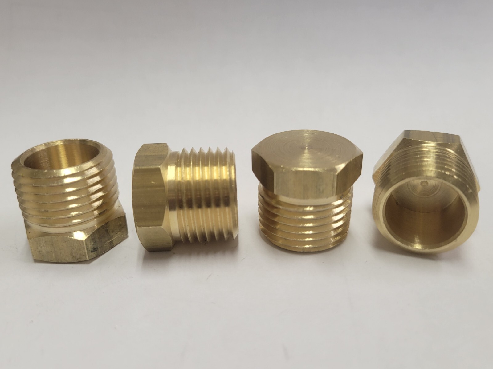 (4 pcs.) 1/2″ Male NPT Brass Hex Head Plug Made in USA