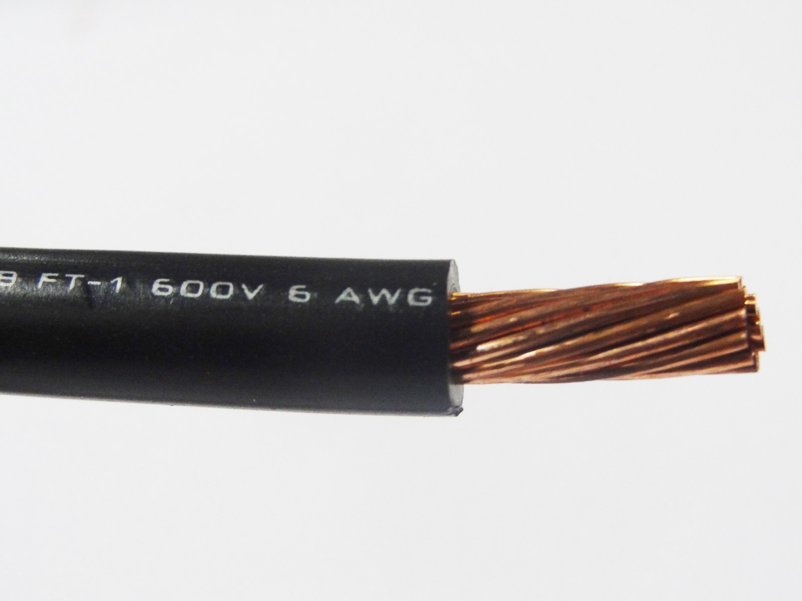 MTW 6 AWG GAUGE BLACK STRANDED COPPER SGT PRIMARY WIRE 20′ FT