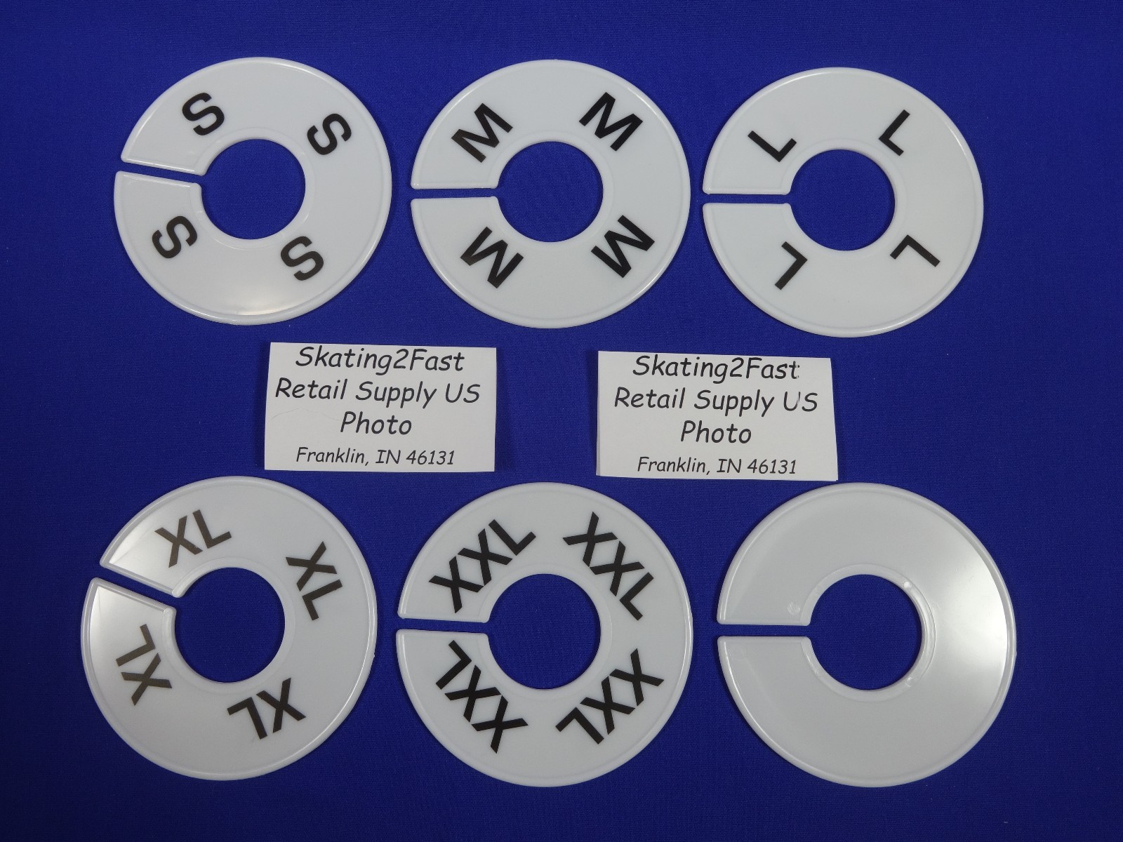 Set of 6 Clothing Rack Round Size Divider S M L XL XXL & BLANK Retail Store