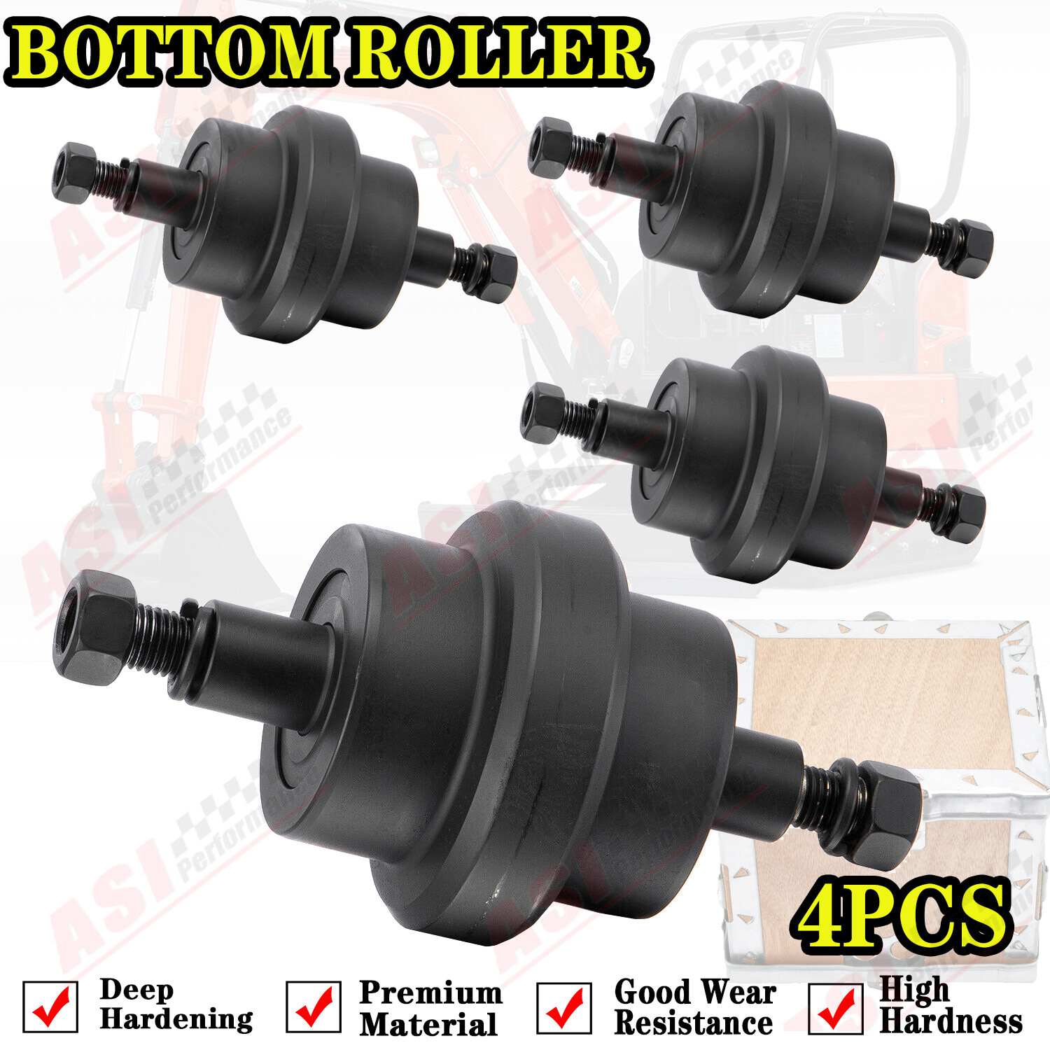 4Pcs Bottom Track Roller 6814890 For Bobcat 337 337D 341 341D 435 341G Excavator