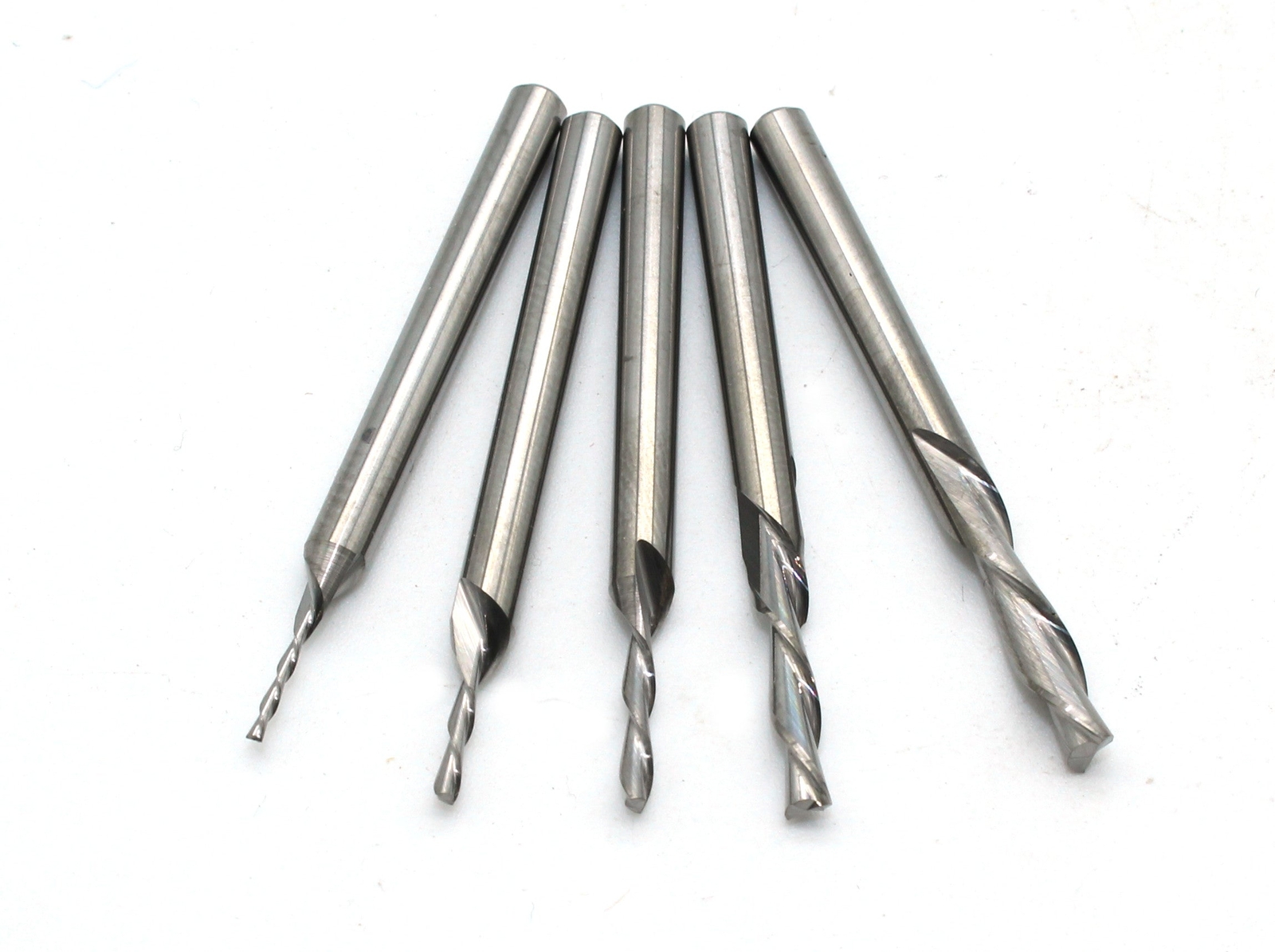 TEMO Carbide Downcut Inlay Router Bits 1/32, 3/64, 1/16, 3/32, 1/8″ Diameter