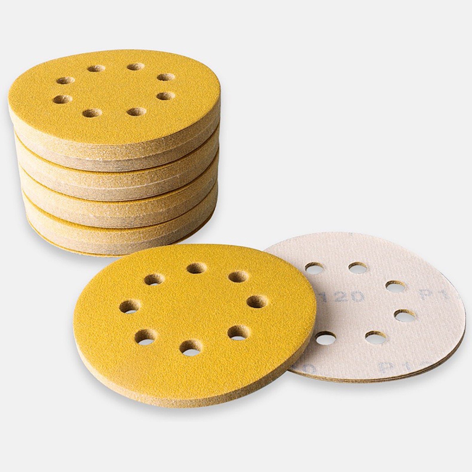 125MM / 5″inch – 8 Hole Dry Sanding Discs – From 40 To 1000 Grit