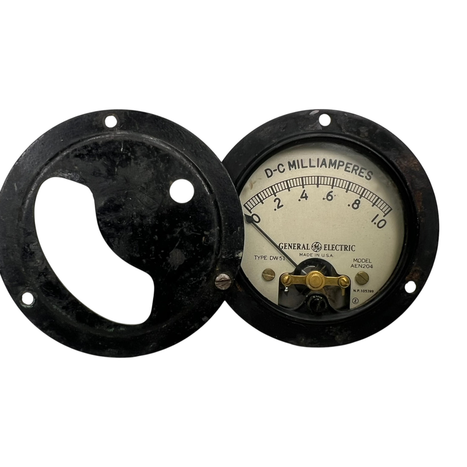 General Electric GE Model AEN 204 DW-51 0-1 Milliamperes DC Panel Meter Tested