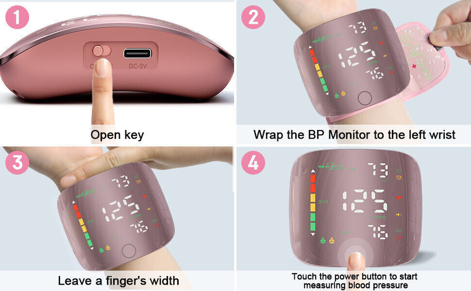 LED Digital Wrist Blood Pressure Monitor BP Cuff Gauge Test Machine