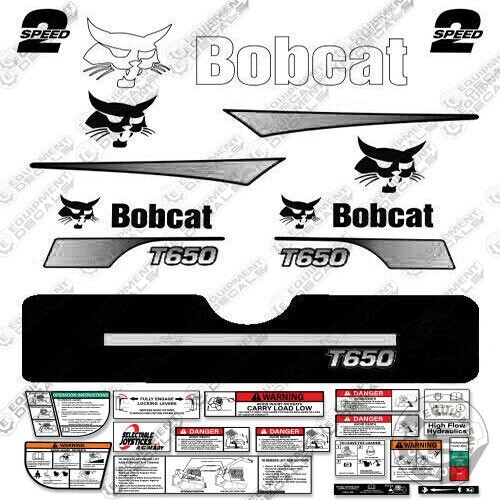 Fits Bobcat T650 Decal Kit Skid Steer – (Curved Stripes) – CUSTOM LIGHT GREY!