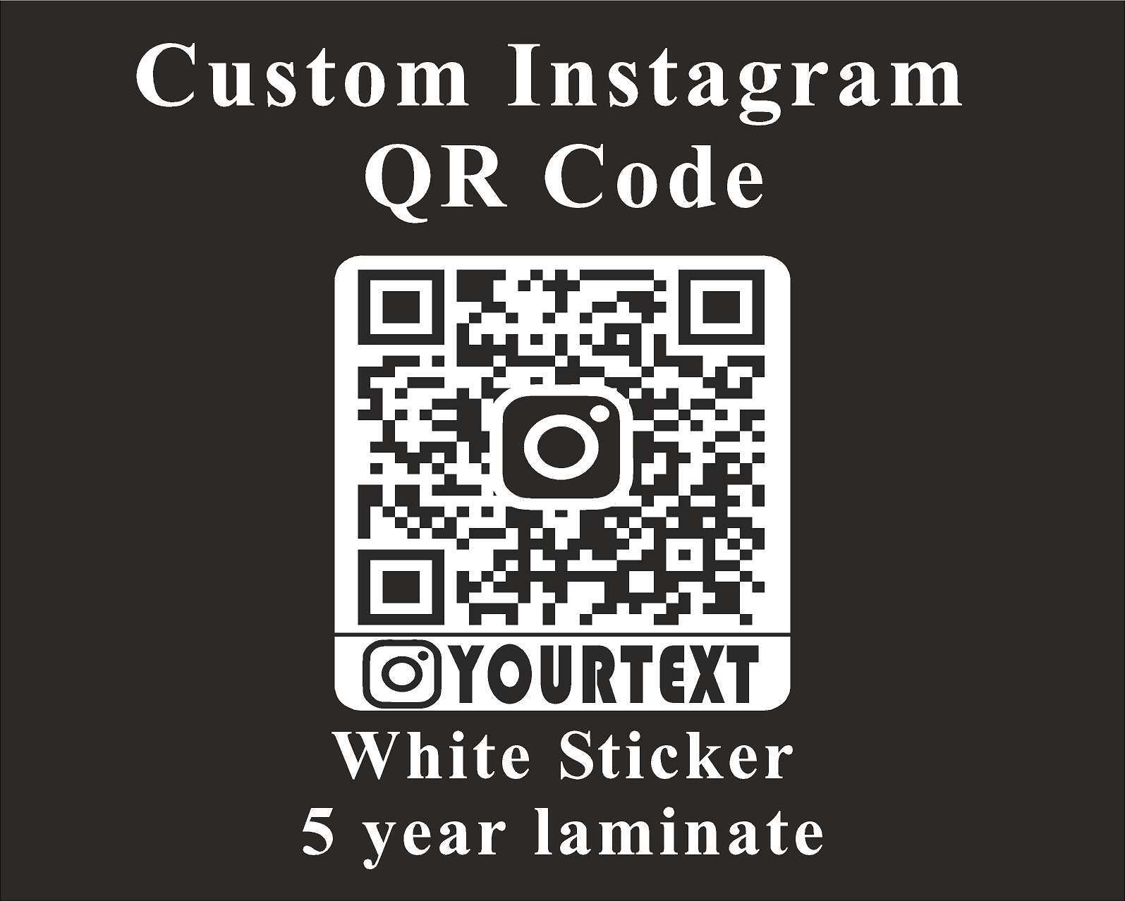 CUSTOM Instagram QR Code Labels Printed 1″ – 12″ (choose size) (Vinyl Stickers)