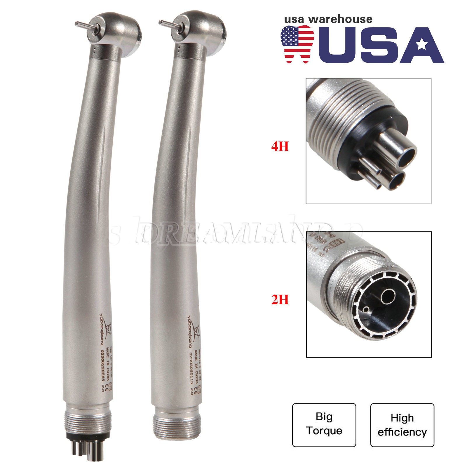 1-10 Yabangbang Dental LED E-generator/ High Speed Handpiece 4/2 Hole NSK Style