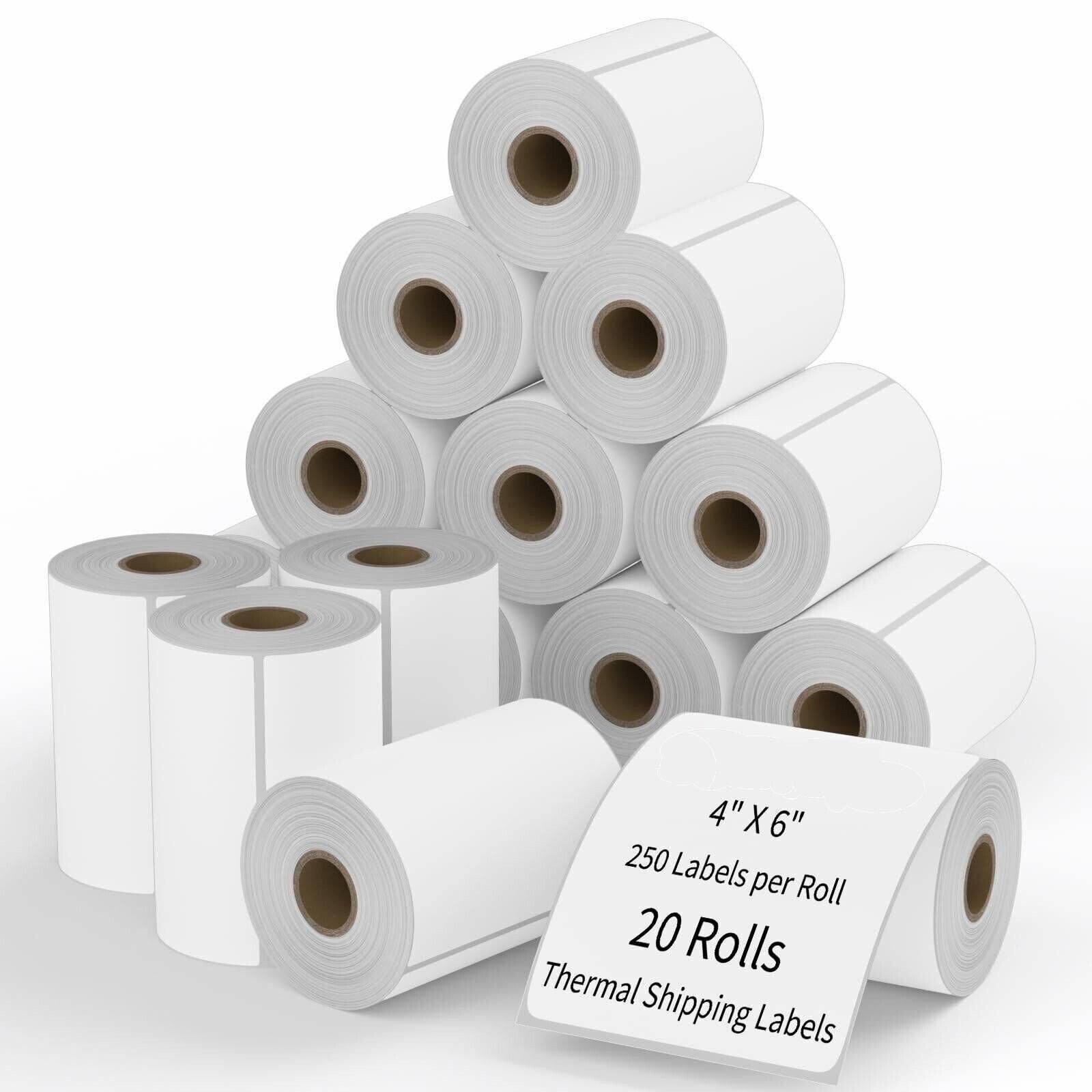 20 Rolls label 4×6 Direct Thermal Shipping 5000 labels Zebra Eltron ZP450 2844