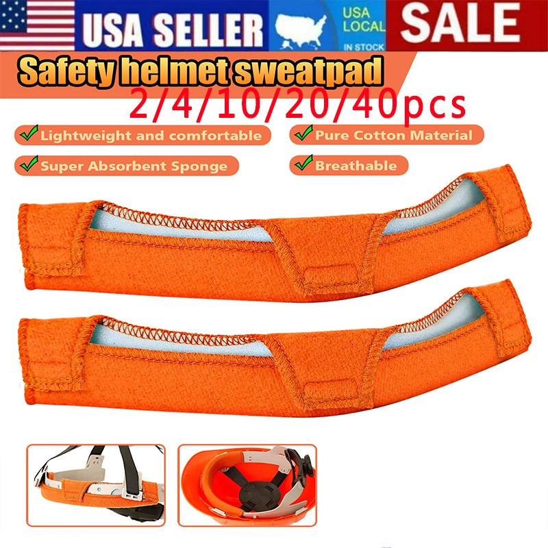 2-40pcs Safety Helmet Sweatband Cotton Hard Hat Liner Accessories Washable