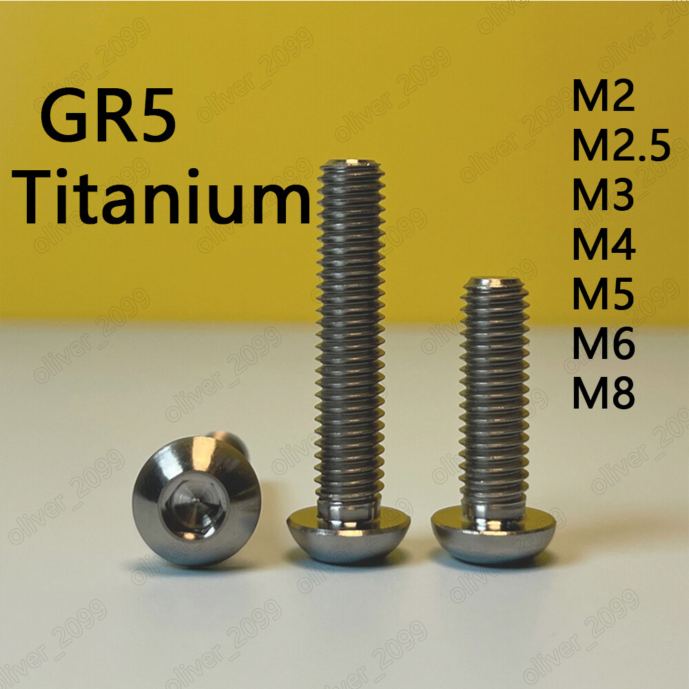 Titanium GR5 ISO7380 Hex Socket Bolts Button Head Screws M2 M2.5 M3 M4 M5 M6 M8