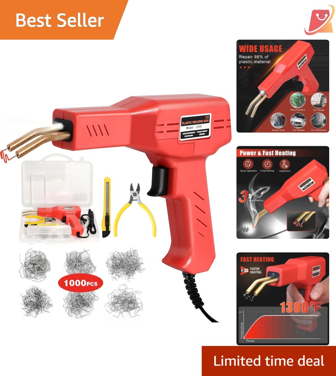 Plastic Welder Kit 1000 Staples Hot Stapler for Car Bumper Repair and Plastic…