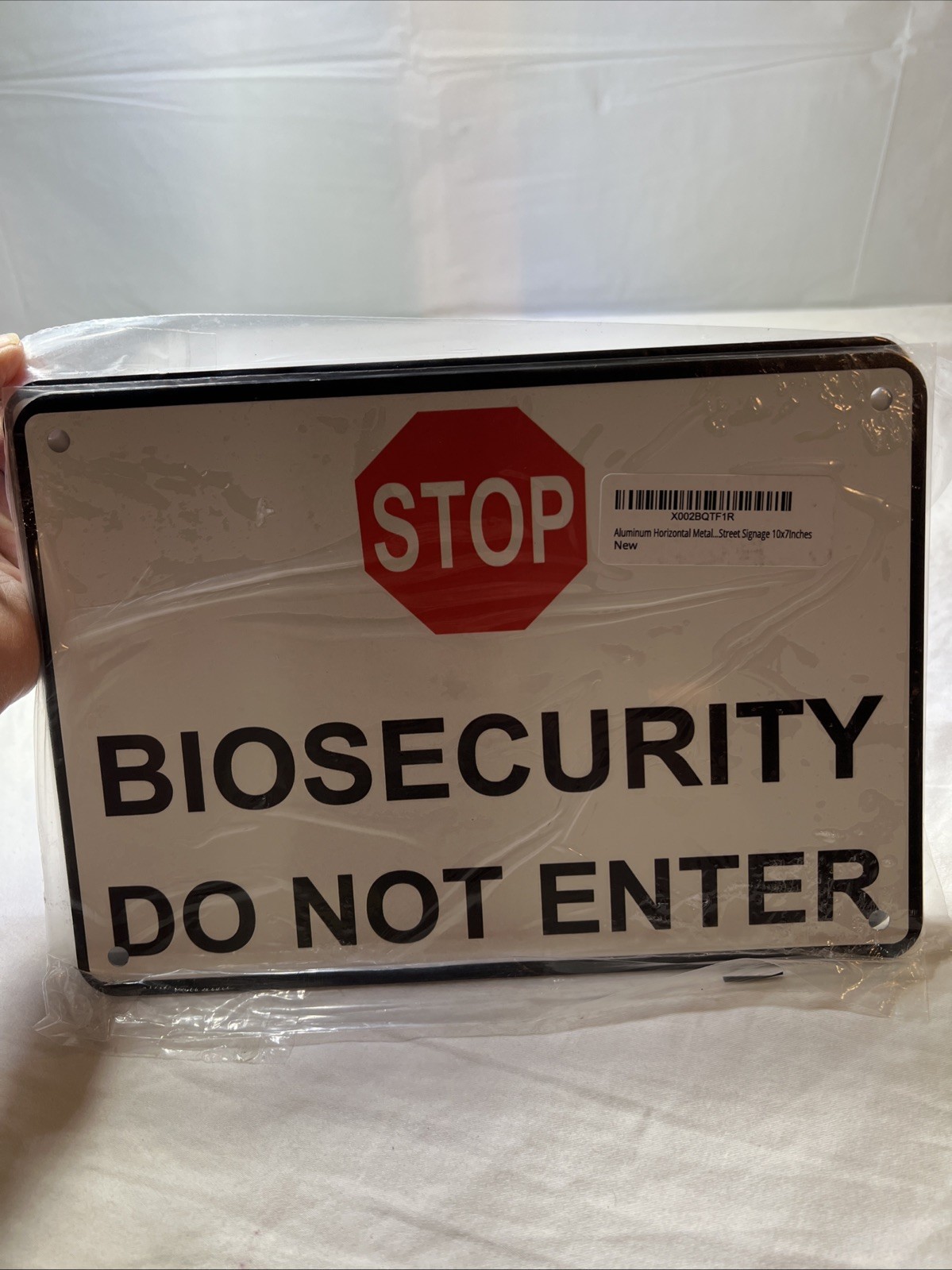 STOP BIOSECURITY DO NOT ENTER Metal Sign
