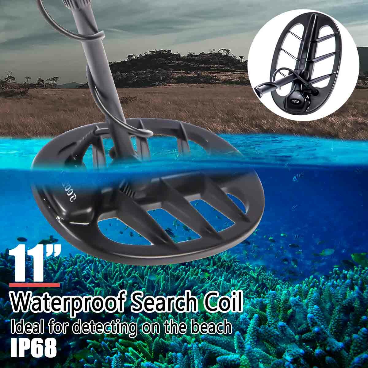 Metal Detector with 11″ Concentric Search Coil, 3 Accessories & 5 Year Warranty