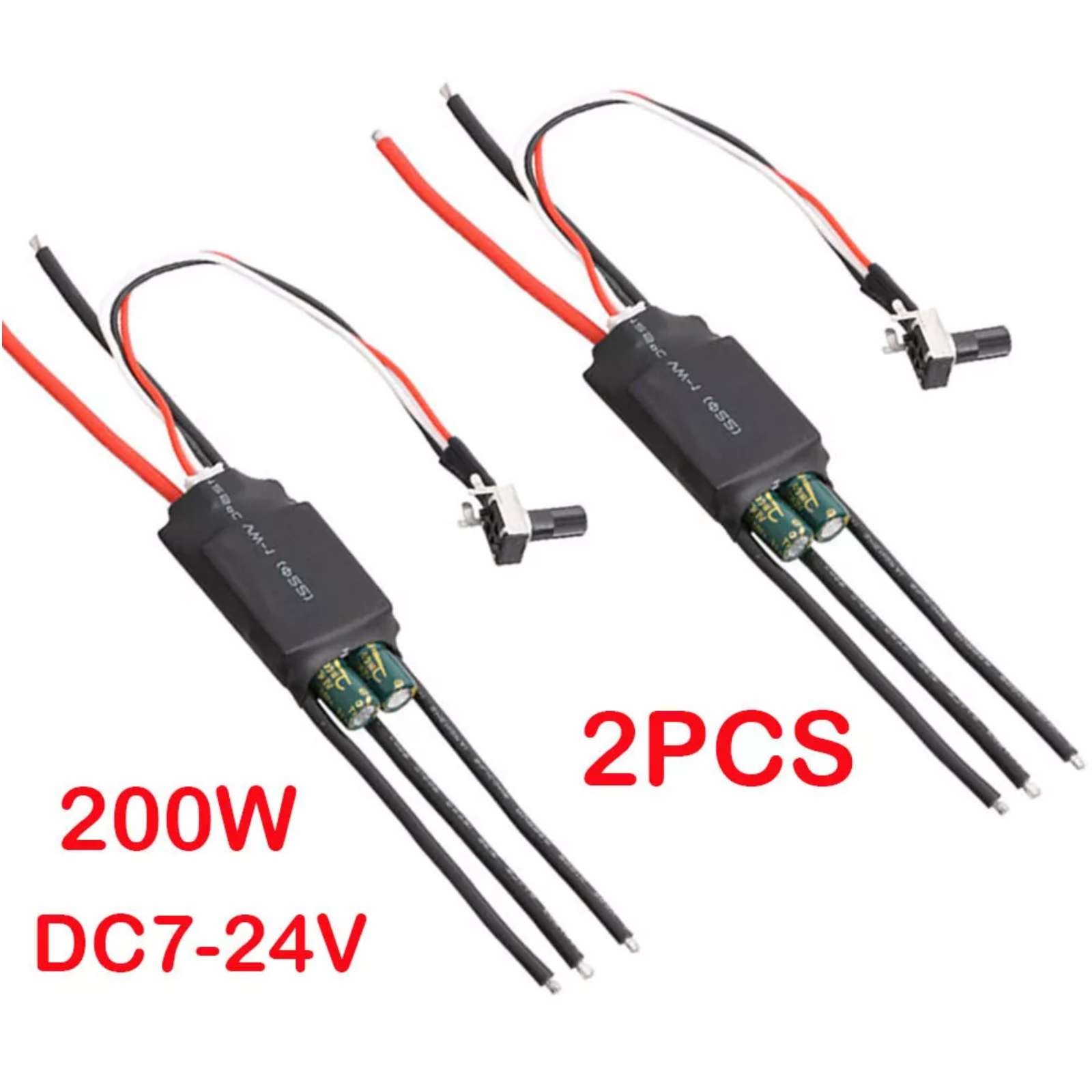 Brushless Motor Driver BLDC ESC Speed Controller 7-24V 200W 2pcs 3-phase
