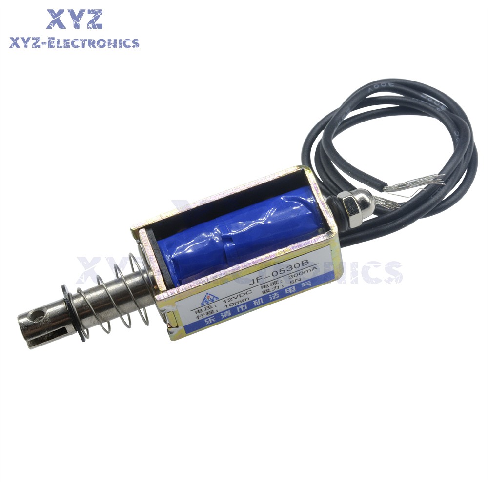 10PCS JF-0530B DC12V 300mA 5N/10mm Pull-Push-Type DC Solenoid Electromagnet