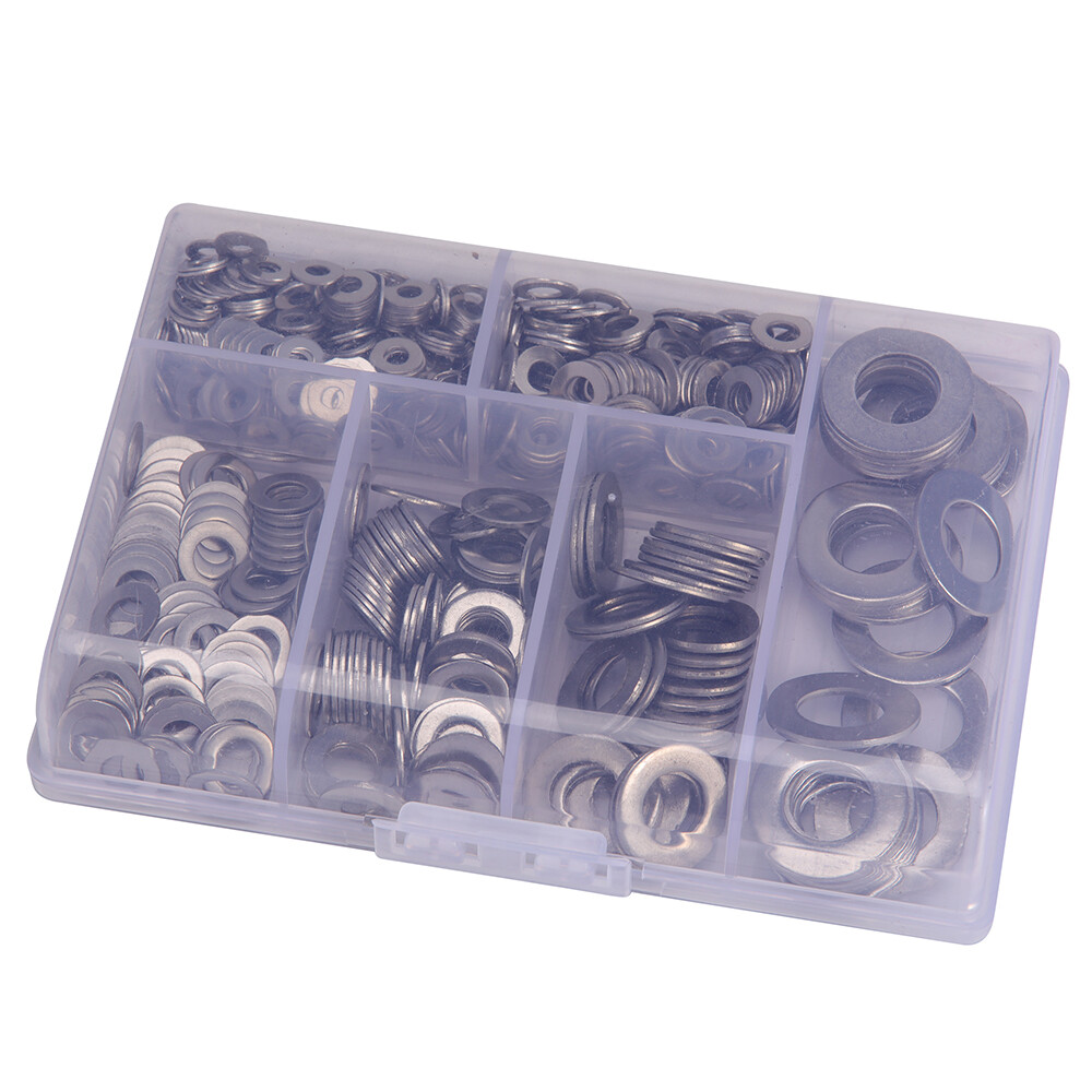 660 Pieces of 304 Stainless Steel Washers Flat Washer Assortment Set Kit 6 Sizes