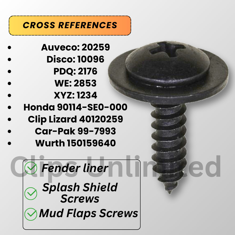 A 20259 M4.8-1.61x19mm Phillips SEMS Screw 16mm Washer 90114-SE0-000 25-1000PCS