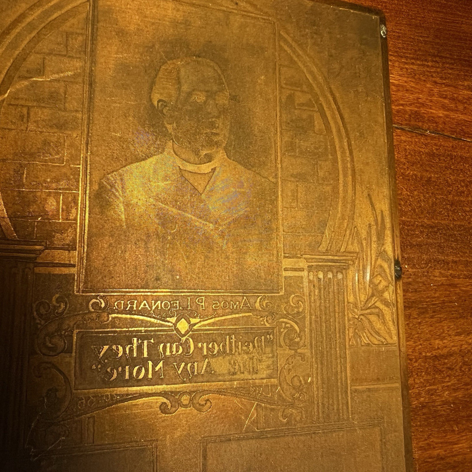 1896 Antique Copper Letterpress Printer Printing Wood Block Methodist Western PA