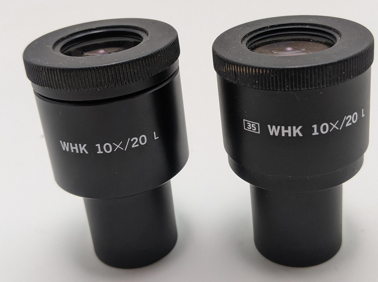 ZEISS WHK 10X/20 L Eyepiece Pair 23.2mm FN20 – One Marked [35]