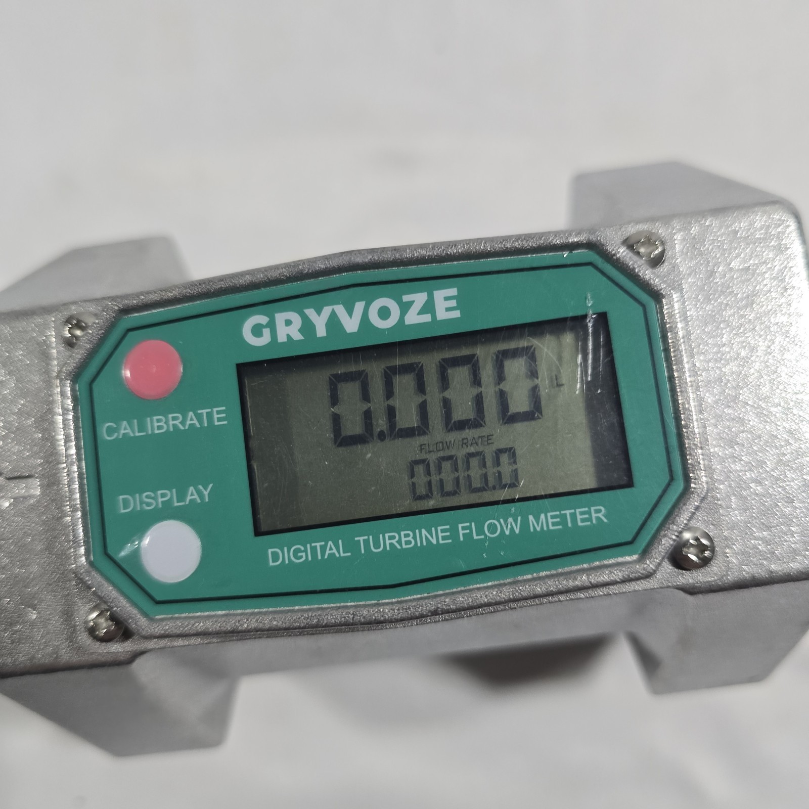 3 Inch Digital Flow Meter, 21-264 GPM Inline NPT Thread Fuel Turbine Flowmeter