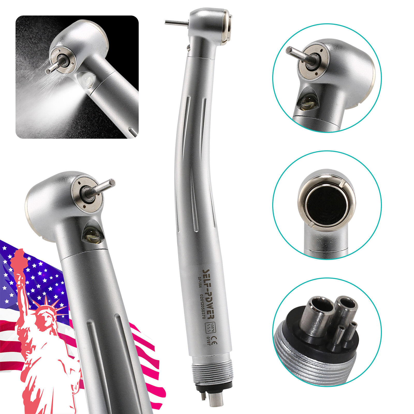 NSK Style Dental LED E-generator 2/4 Hole High Speed Handpiece PDM PDB / Rotor