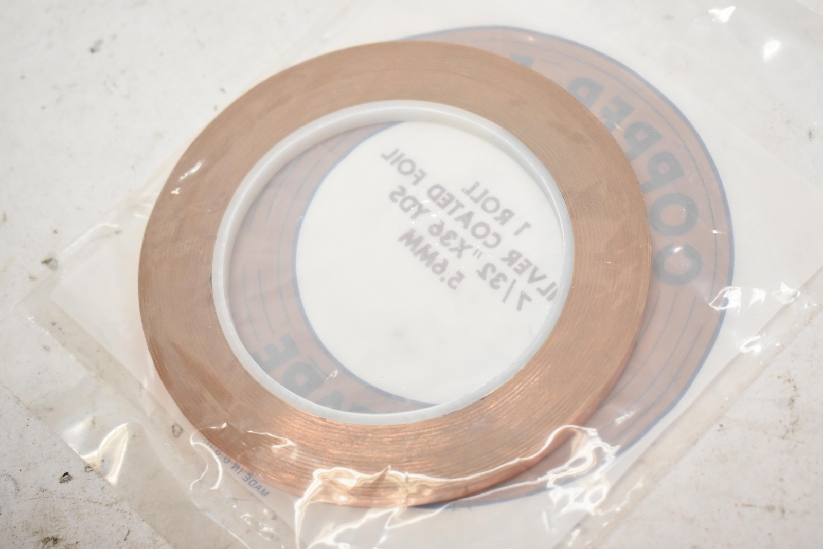Copper Foil Electrical Tape Silver Coated 7/32in X 36yd 1 Roll 5.6mm Made USA