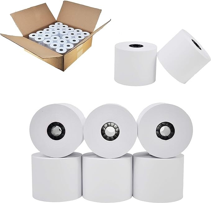 44mm (1 3/4″) x 230′ BPA Free Thermal Register Paper Rolls for Sharp & Casio POS