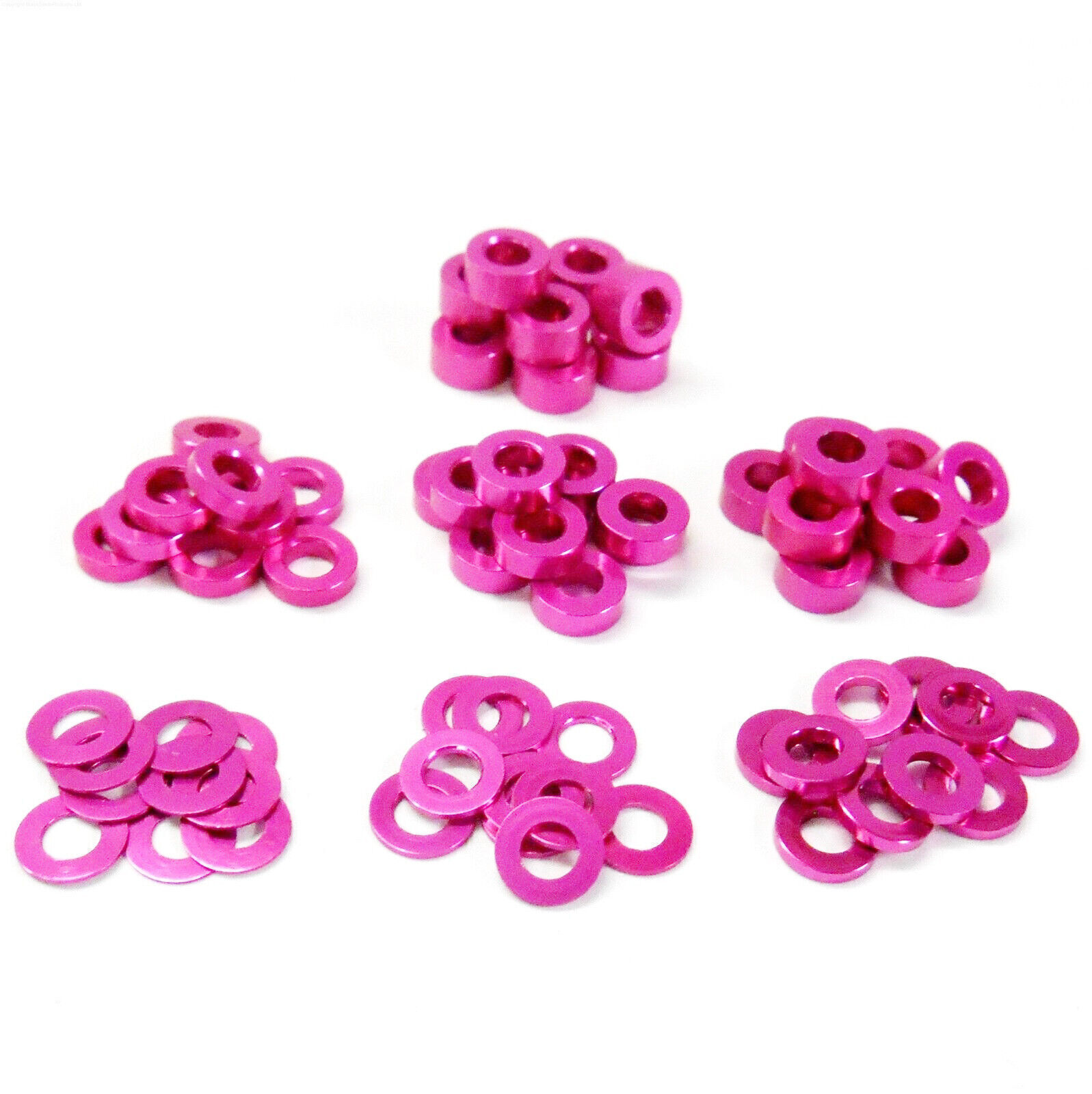 CNC M3 0.25/0.5/1/1.5/2/2.5/3mm Aluminum Alloy Flat Round Spacer Model Anodized