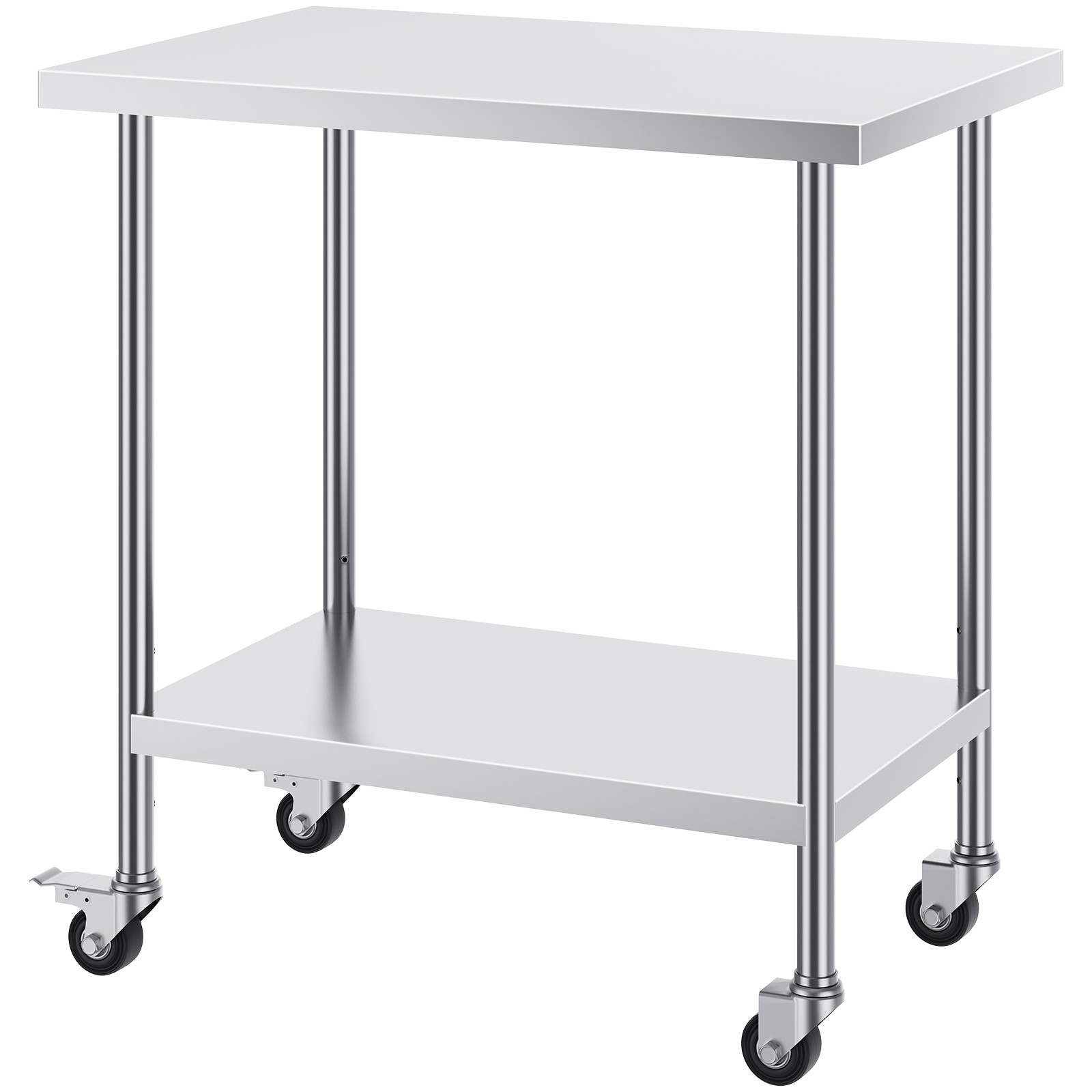 Uimoso Stainless Steel Prep Table with Wheels, 24×36 Inch for Commercial Use