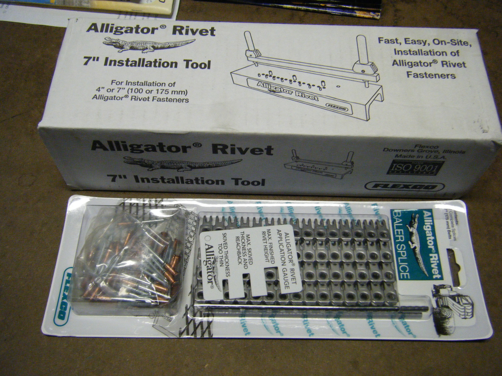 Round Hay Baler Belt Tool lacer & 7″ rivet repair splice Flexco Alligator ART-7