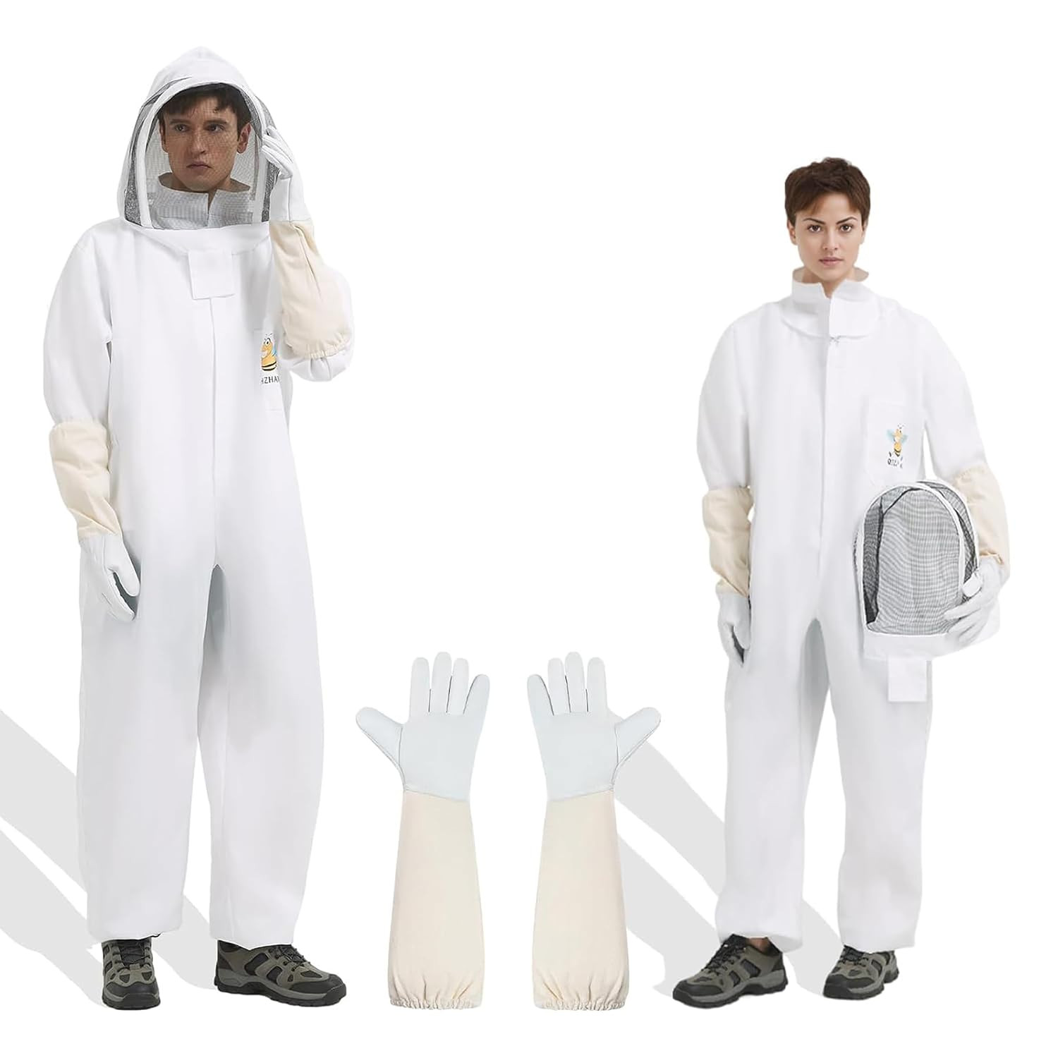 Professional Sting-Proof Full Body Beekeeping Suit, Polycotton Bee Suit with Glo