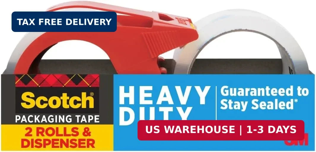 Scotch Heavy Duty Shipping Packing Tape, Clear, Shipping and Packaging Supplies,