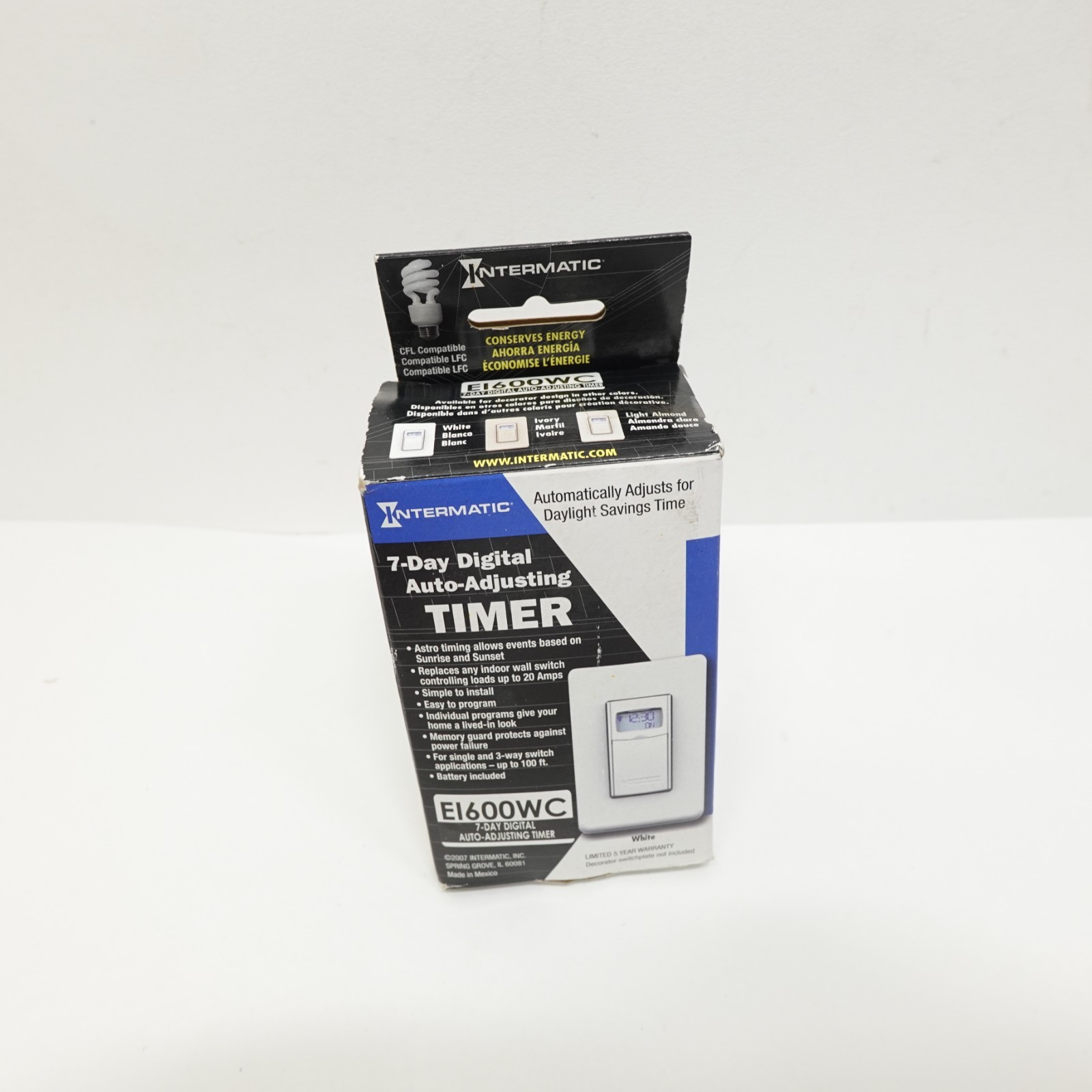 Intermatic EI600WC 20A 120-277VAC Programmable Timer Heavy-Duty White