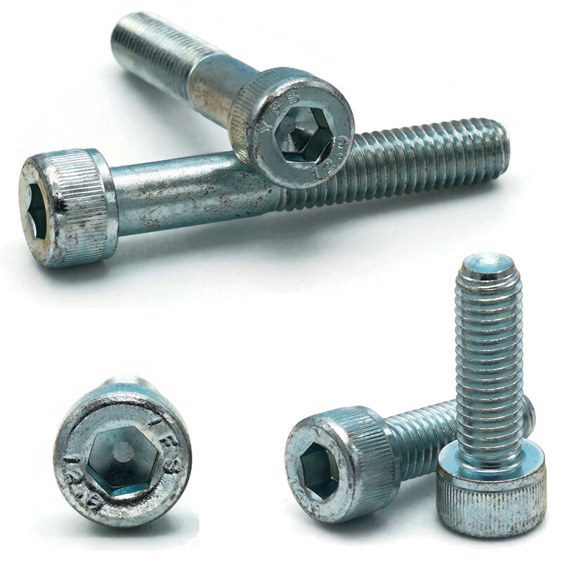 M8-1.25 Socket Head Cap Screws Allen Bolt Class 12.9 Zinc Steel ISO 4762 DIN 912
