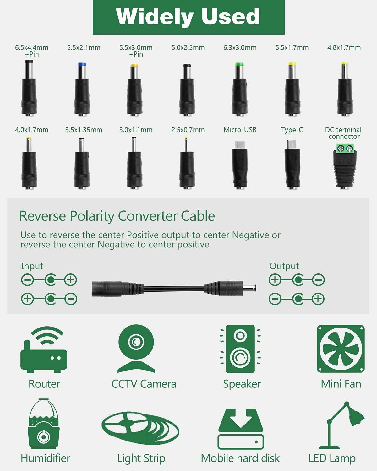 60W Power Supply DC 3V~24V Adjustable Variable Universal Switching AC/DC Adapter