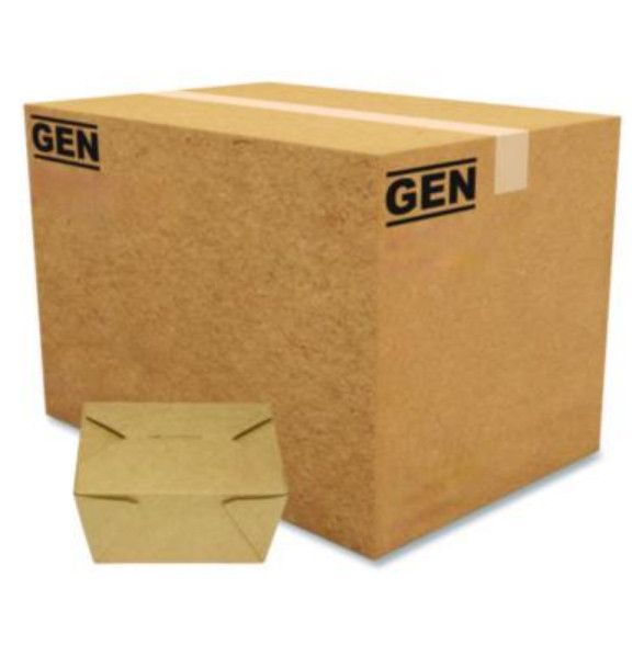 GEN KS10120 Take-Out Box, 30 oz, 5.06 x 4.27 x 2.4, Brown, Paper, 450/Ct