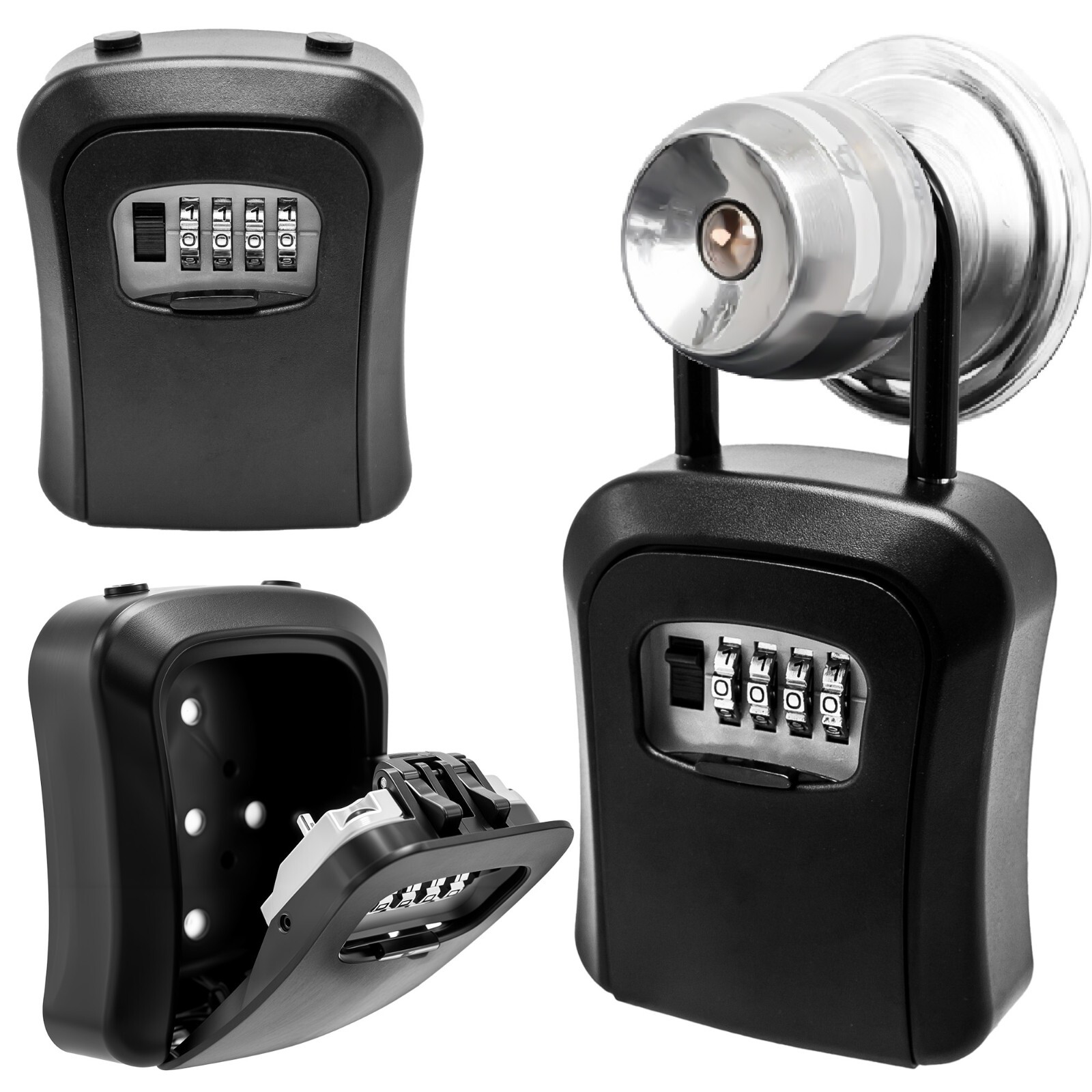 Key Lock Box for Outside-Combination Lockbox for House Key-Portable/Wall Mounted