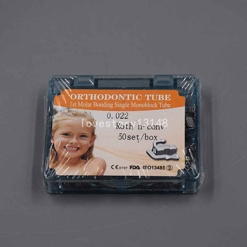 50 Kit Dental Orthodontic Non-Convertible Bonding Buccal Tube Roth 022 1st Molar