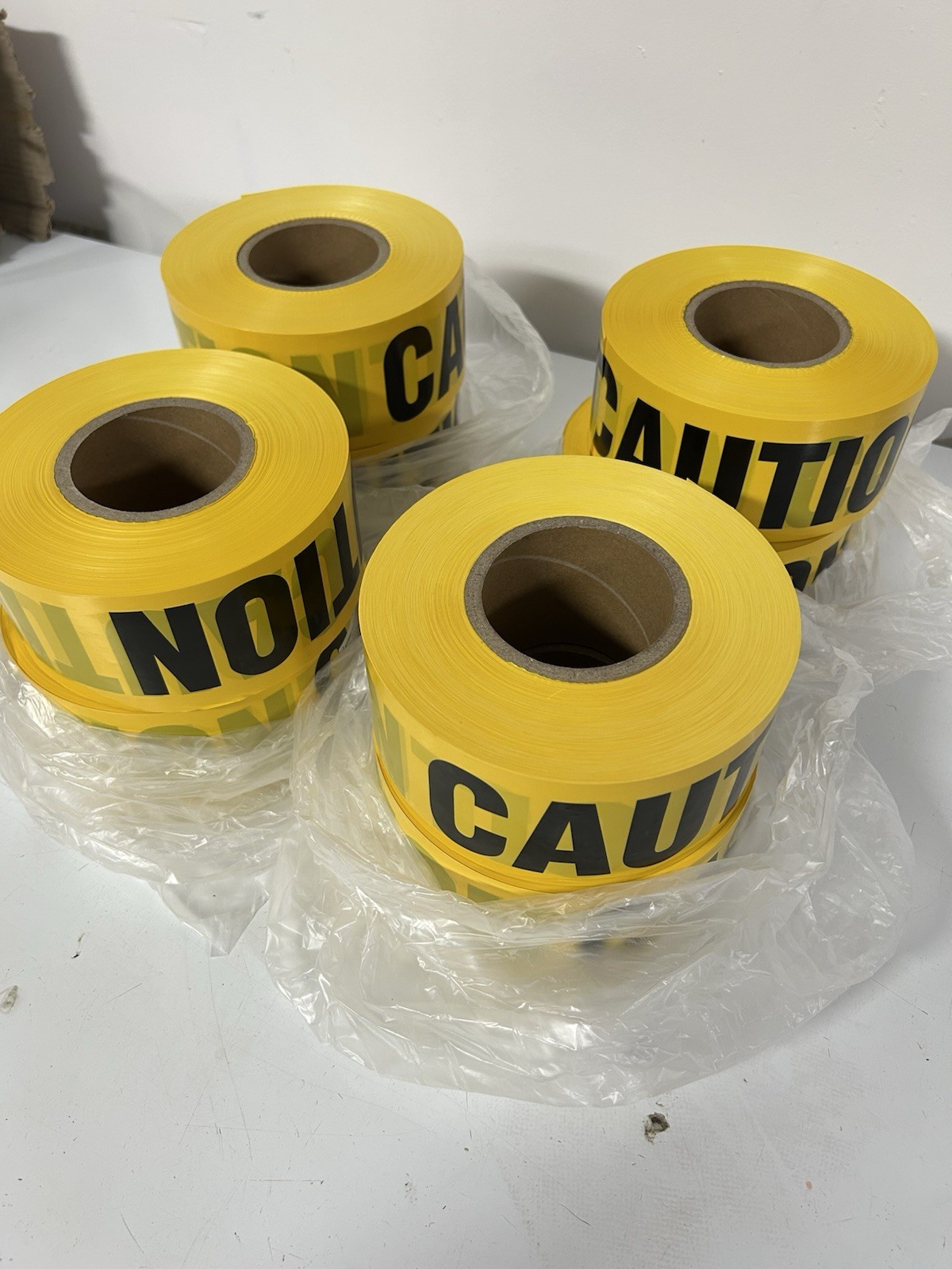 8 PACK! Barricade CAUTION Tape Yellow 3″ 1000ft Non Adhesive 3mil 8000 FEET NEW