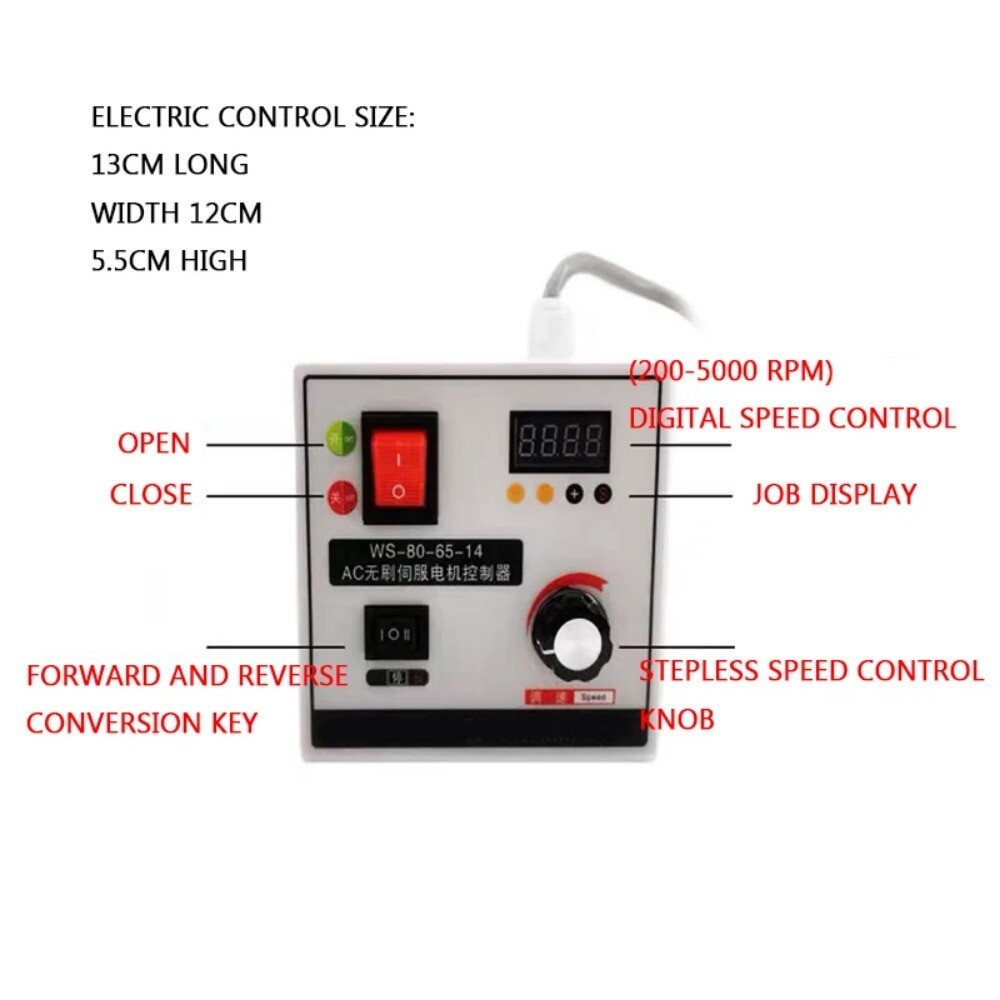 Dc Brushless Motor High Power Adjustable Speed, 220V Motor Set with Controller