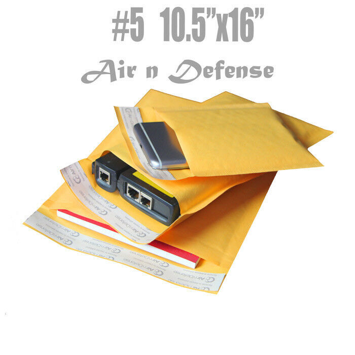 100 #5 10.5×16 Kraft Bubble Padded Envelopes Mailers Shipping Bags AirnDefense