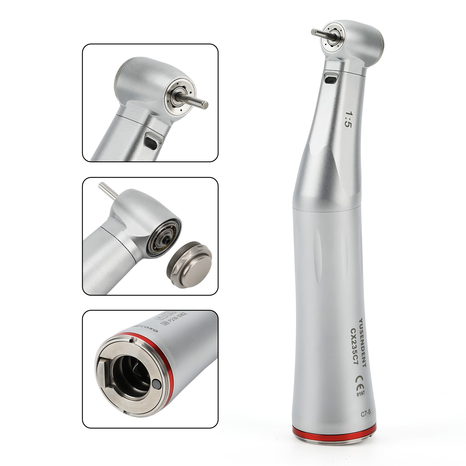 1-10*COXO CX235C7-5 Dental Fiber Optic LED 1:5 Contra Angle Handpiece F/Kavo NSK