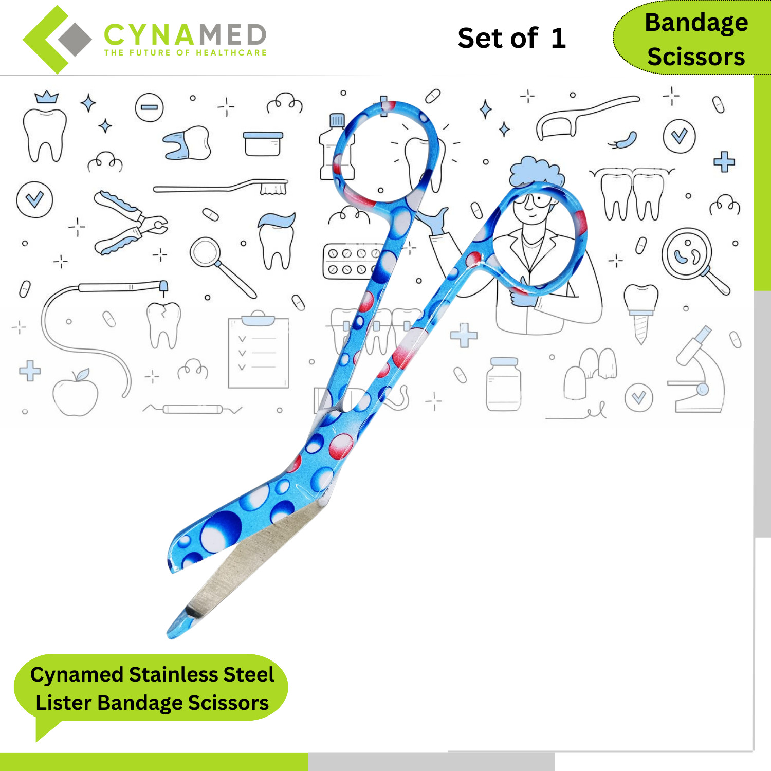 Cynamed Stainless Steel Lister Bandage Scissors Ideal Gift for Nurses, Medical