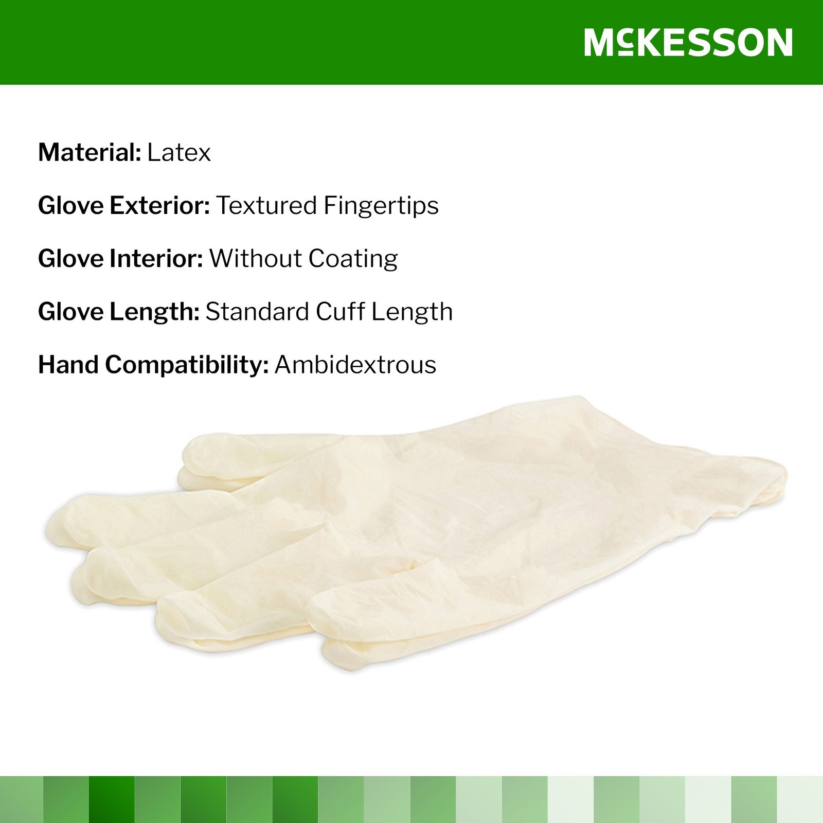 McKesson Confiderm Latex Exam Glove Standard Cuff Length LARGE 100 per Box
