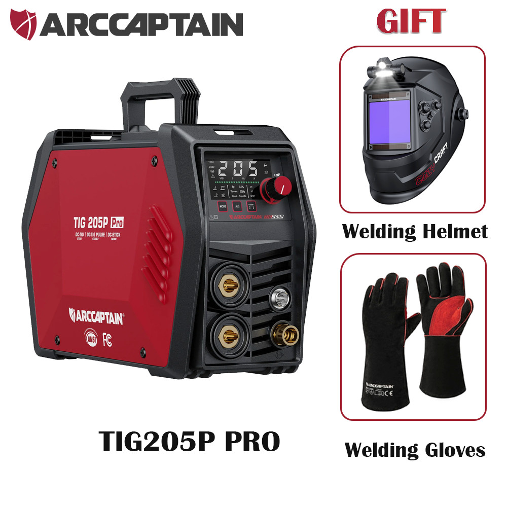 ARCCAPTAIN TIG205P Pro Welder 5-in-1 DC TIG/Stick Machine APP Control 120V/240V