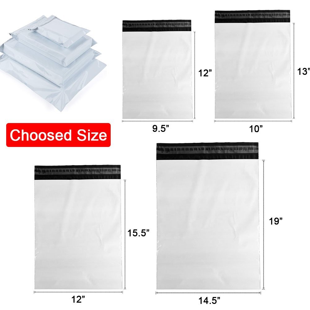 1000 Poly Mailers Mailing Envelopes Self Seal Shipping Bags for Clothing 2 Mil